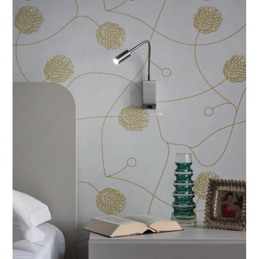 Redo 01-1195 - LED Гнучка лампа HELLO LED/3W/230V матовий хром