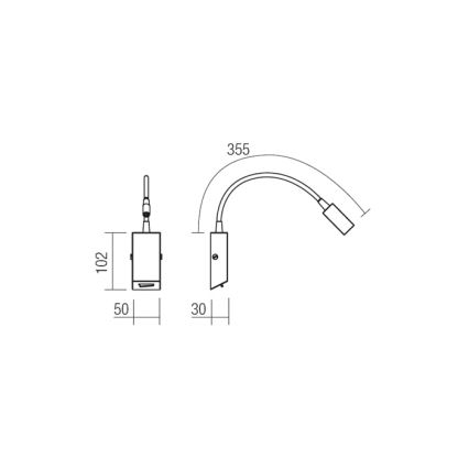 Redo 01-1195 - Светодиодная гибкая маленькая лампа HELLO LED/3W/230V матовый хром