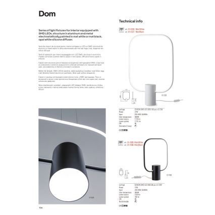 Redo 01-1227 - LED настільна лампа з регульованою яскравістю DOM LED/21W/230V чорна