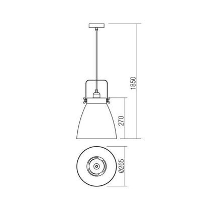 Redo 01-1275 - Подвесная люстра ARNE 1xE27/42W/230V серый