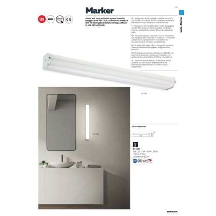 Redo 01-1392 - Світлодіодний настінний світильник для ванної кімнати MARKER LED/10W/230V IP44