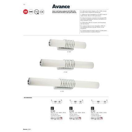 Redo 01-1431 - Світлодіодний настінний світильник AVANCE LED/14W/230V 63 см білий