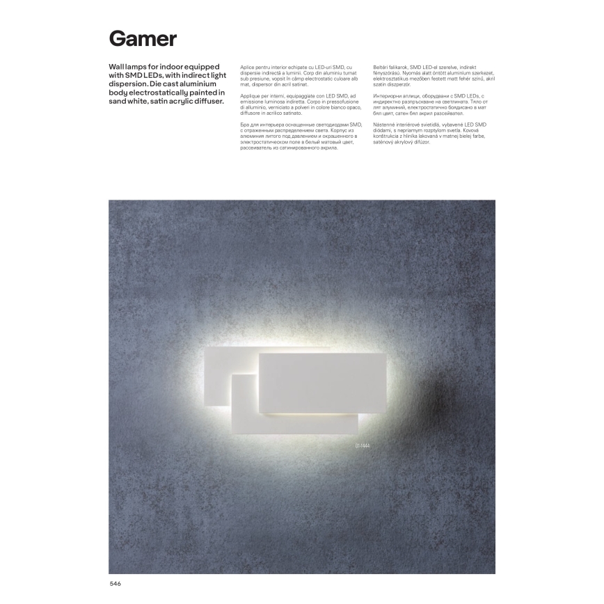 Redo 01-1444 - Світлодіодний настінний світильник GAMER 1xLED/12W/230V