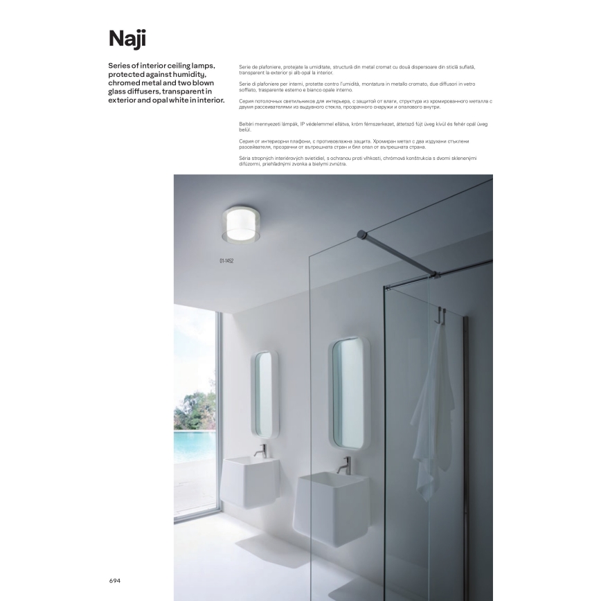 Redo 01-1454 - Світлодіодний стельовий світильник для ванної кімнати NAJI LED/18W/230V діаметр 35 см IP44