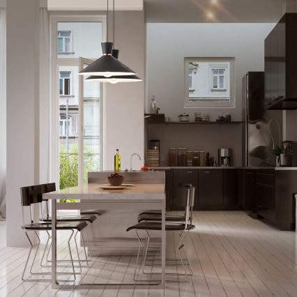 Redo 01-1462 - Підвісна люстра KIMONO 1xE27/42W/230V діаметр 39,5 см чорний