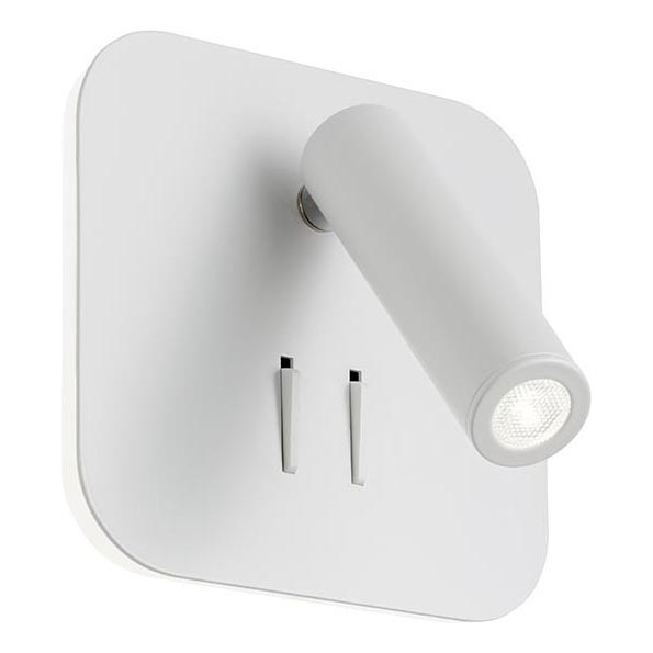 Redo 01-1491 - Светодиодный настенный светильник QUDA LED/6W/230V + LED/3W CRI 90 USB белый