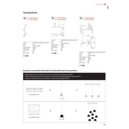 Redo 01-1496 - LED-люстра на тросі LOLLI LED/6W/230V діам. 14 см чорна