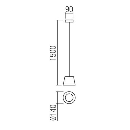 Redo 01-1496 - LED-люстра на тросі LOLLI LED/6W/230V діам. 14 см чорна