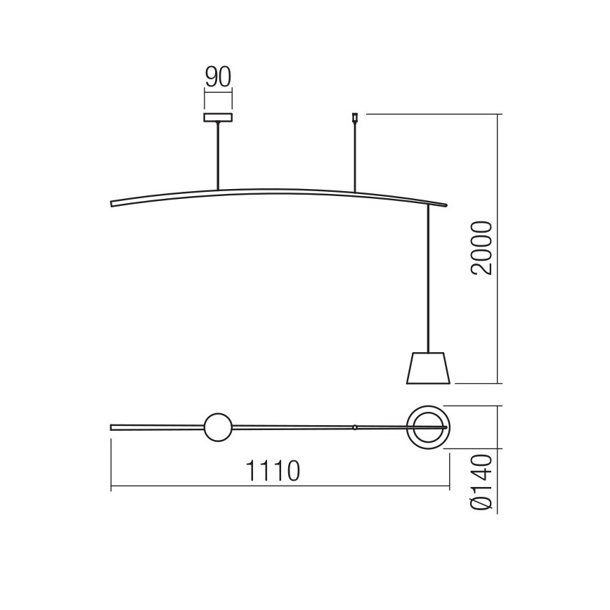 Redo 01-1498 - Світлодіодна підвісна люстра LOLLI LED/6W/230V чорний