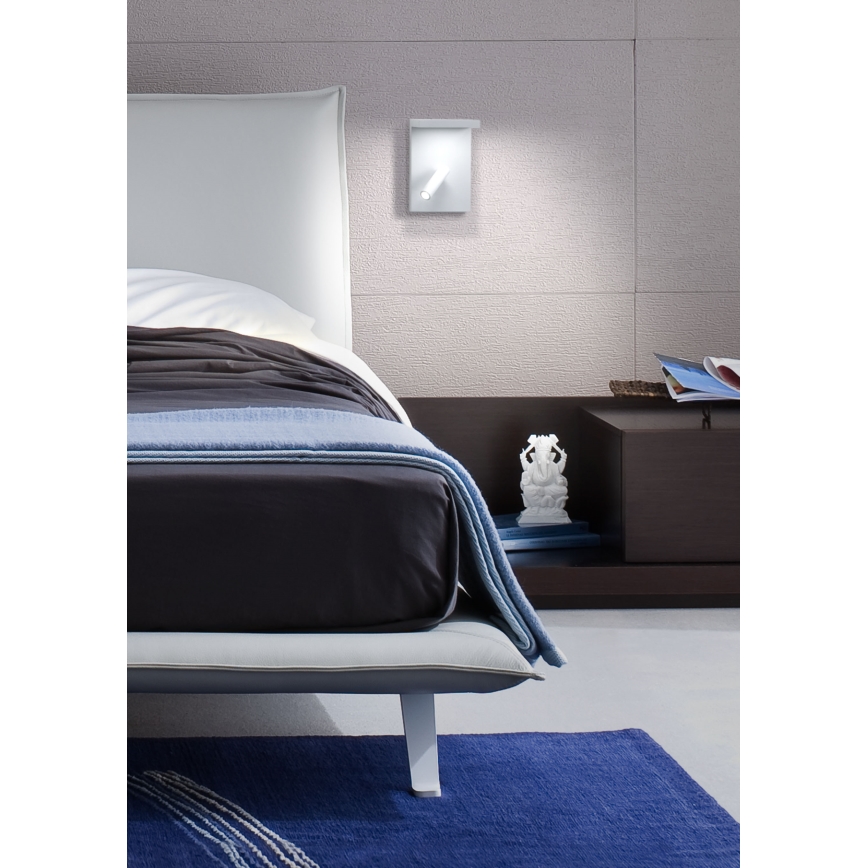 Redo 01-1499 - Світлодіодний настінний точковий світильник AGOS LED/6W/230V + LED/3,2W USB білий