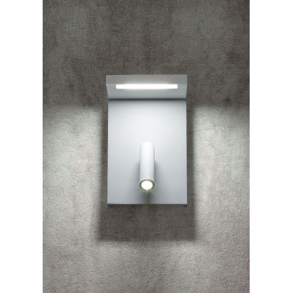 Redo 01-1499 - Світлодіодний настінний точковий світильник AGOS LED/6W/230V + LED/3,2W USB білий