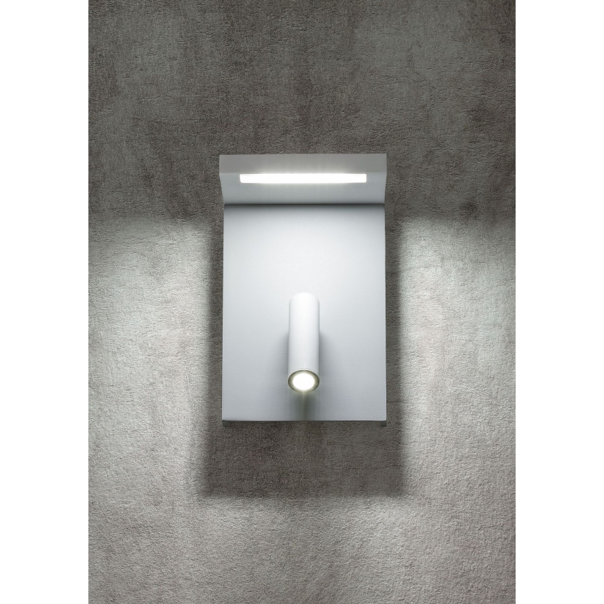 Redo 01-1499 - Світлодіодний настінний точковий світильник AGOS LED/6W/230V + LED/3,2W USB білий