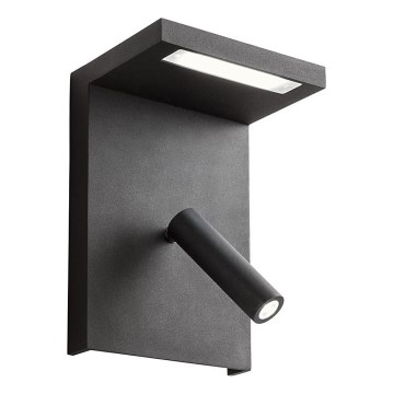 Redo 01-1500 - Світлодіодний настінний точковий світильник AGOS LED/6W/230V + LED/3,2W USB чорний