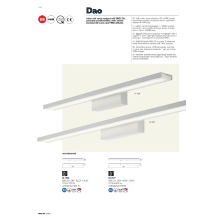 Redo 01-1527 - Світлодіодне підсвічування дзеркала у ванній кімнаті DAO 1xLED/36W/230V IP44
