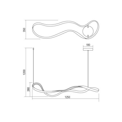 Redo 01-1531 - Светодиодная люстра на тросе NUBO LED/43W/230V белая
