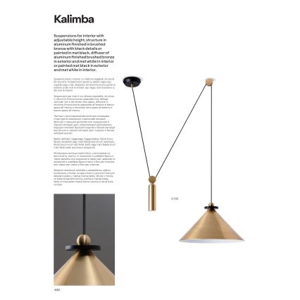 Redo 01-1545 - Подвесная люстра KALIMBA 1xE27/42W/230V диаметр 42 см паук бронзовый