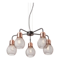 Redo 01-1580 - Подвесная люстра на тросе EDISON 5xE27/42W/230V, диам. 53 см, черная/медная