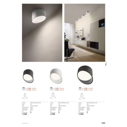 Redo 01-1627 - LED точечный светильник UTO LED/12W/230V Ø 12 см белый
