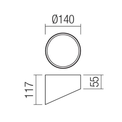 Redo 01-1630 - LED точковий світильник UTO, 18 Вт, 230 В, діаметр 14 см, чорний
