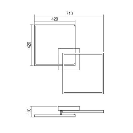 Redo 01-1643 - диммируемый LED потолочный светильник KLEE LED/57W/230V золотой