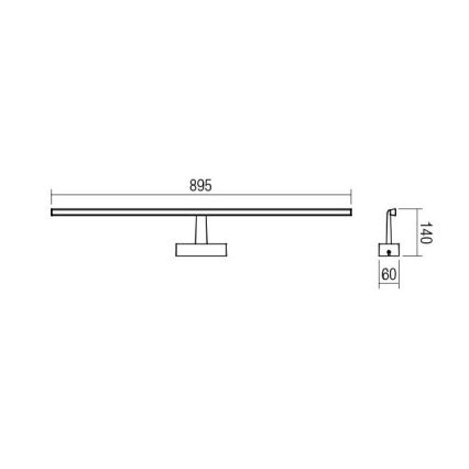 Redo 01-1675 - LED-светильник для зеркала в ванной NEPTUNE LED/18W/230V 89,5 см IP44 белый