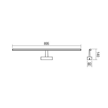 Redo 01-1676 - Светодиодная подсветка зеркала для ванной комнаты NEPTUNE LED/18W/230V IP44