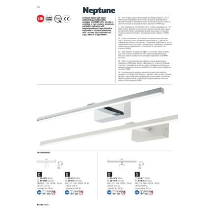 Redo 01-1678 - LED-підсвічування дзеркала для ванної NEPTUNE LED/18W/230V 89,5 cm IP44 блискучий хром