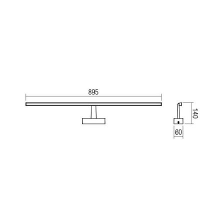 Redo 01-1678 - LED-підсвічування дзеркала для ванної NEPTUNE LED/18W/230V 89,5 cm IP44 блискучий хром