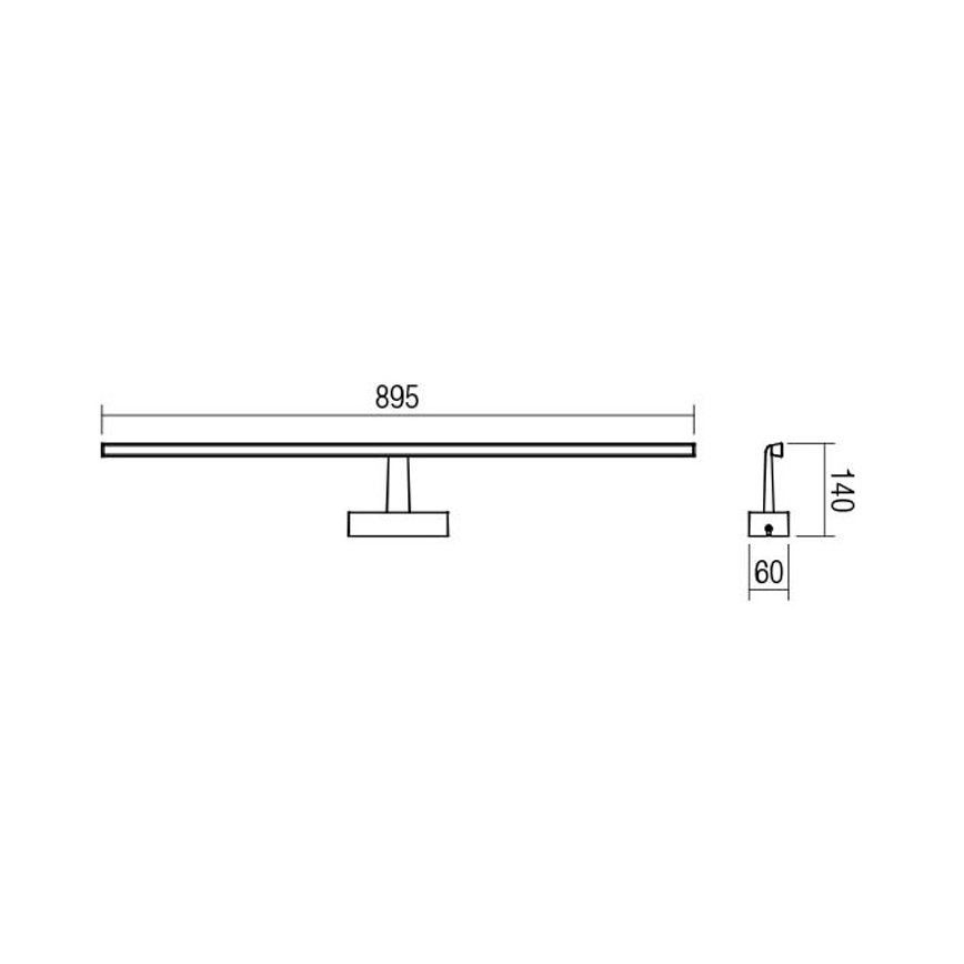 Redo 01-1678 - LED-підсвічування дзеркала для ванної NEPTUNE LED/18W/230V 89,5 cm IP44 блискучий хром