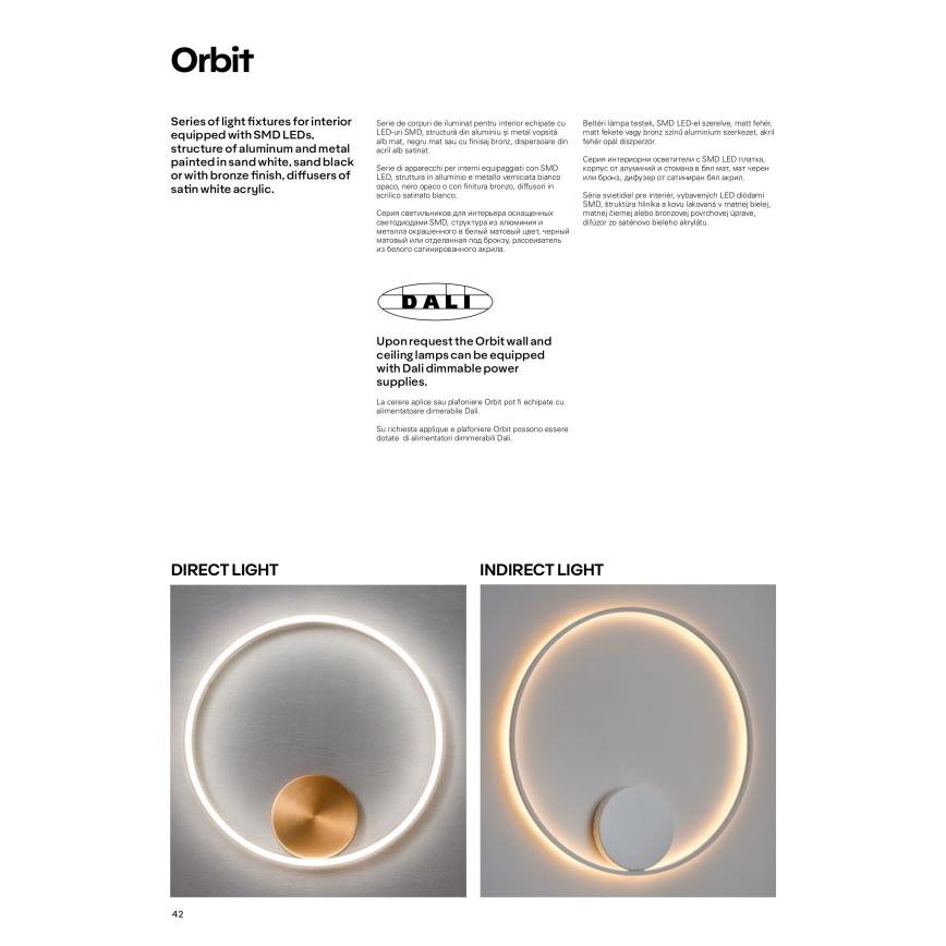 Redo 01-1701 - Світлодіодний настінний світильник ORBIT LED/28W/230V