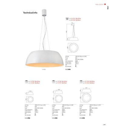 Redo 01-1732 - Светодиодная подвесная люстра BLAIR LED/55W/230V 3000K белый