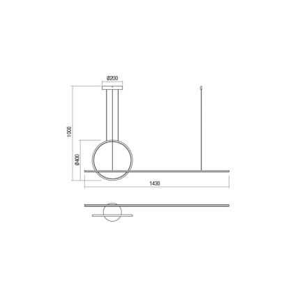 Redo 01-1734 - Светодиодная подвесная люстра с регулированием яркости GIOTTO LED/46W/230V белый