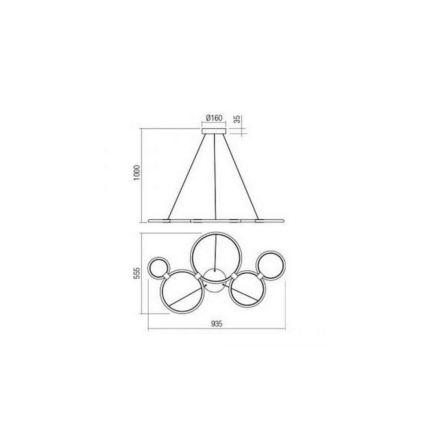 Redo 01-1742 - Світлодіодна підвісна люстра RADIUS LED/45W/230V