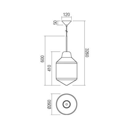 Redo 01-1773 - Люстра на тросе AMNO 1xE27/42W/230V Ø 26 см, серая
