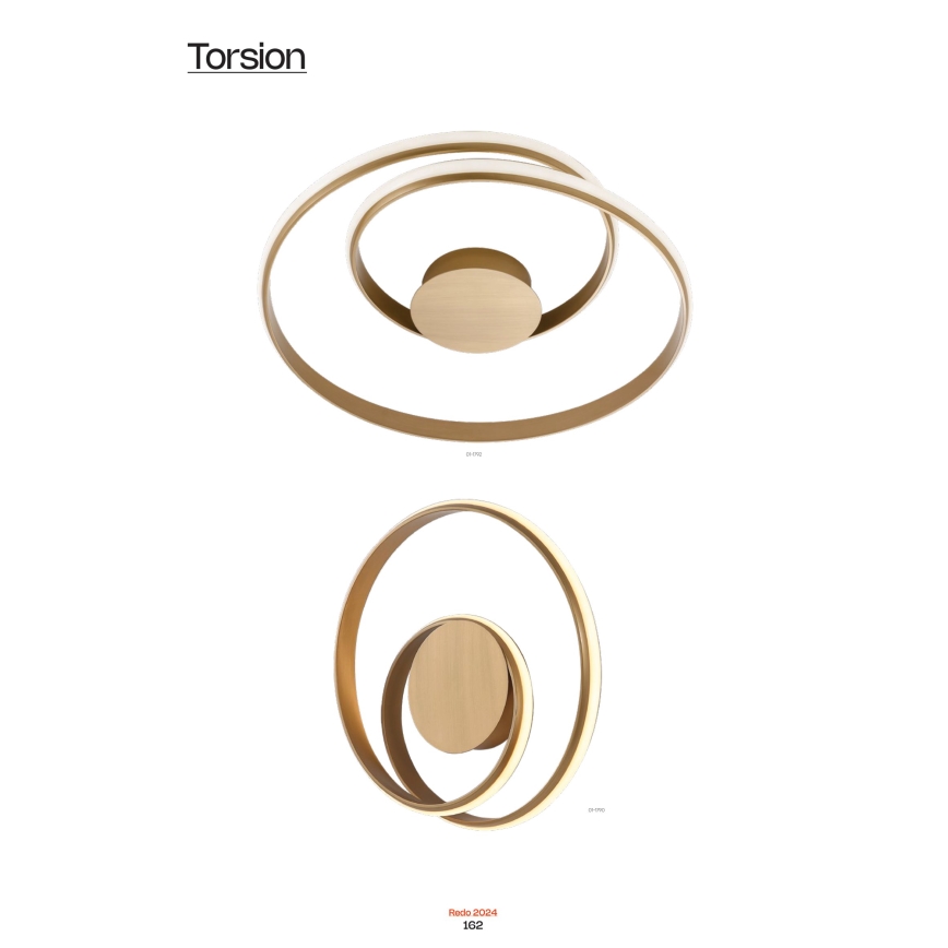 Redo 01-1790 - Светодиодный настенный светильник с регулированием яркости TORSION LED/27W/230V бронзовый