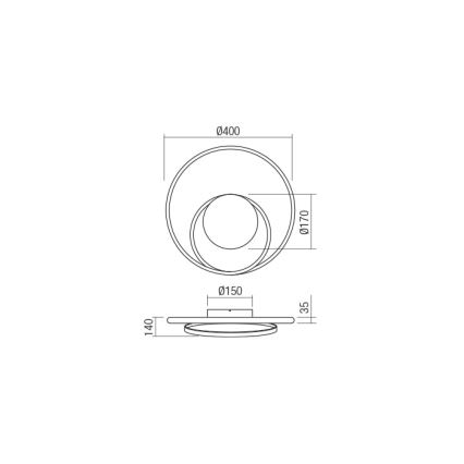 Redo 01-1790 - Светодиодный настенный светильник с регулированием яркости TORSION LED/27W/230V бронзовый