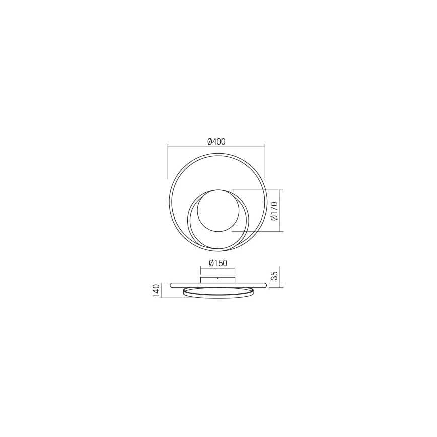 Redo 01-1790 - Светодиодный настенный светильник с регулированием яркости TORSION LED/27W/230V бронзовый