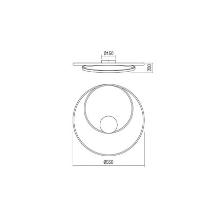 Redo 01-1791 - диммируемый светодиодный потолочный светильник TORSION LED/30W/230V, диаметр 55 см, белый