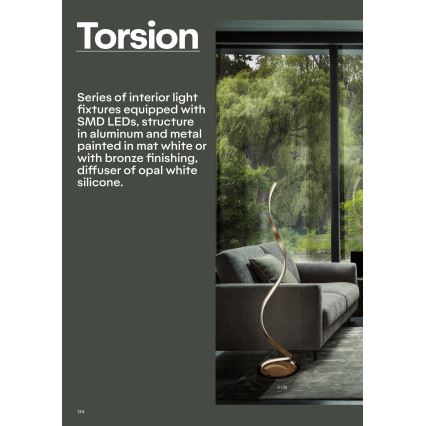 Redo 01-1797 - Світлодіодний димований підлоговий світильник TORSION LED/24W/230V 3000K білий