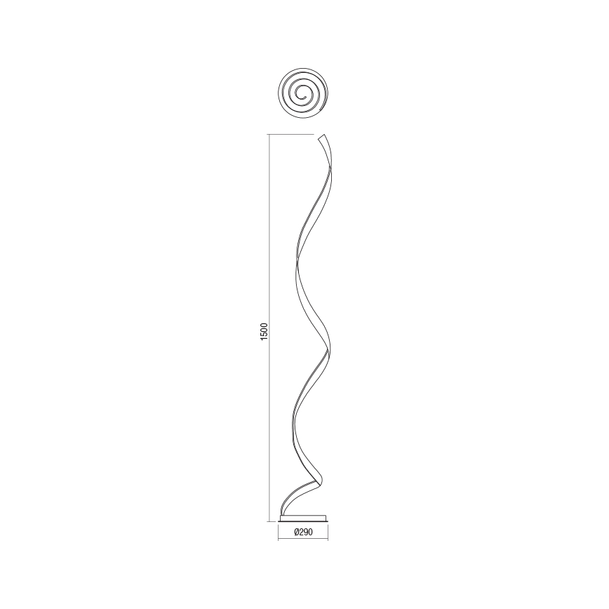 Redo 01-1798 - LED диммируемая напольная лампа TORSION LED/24W/230V 3000K бронзовая