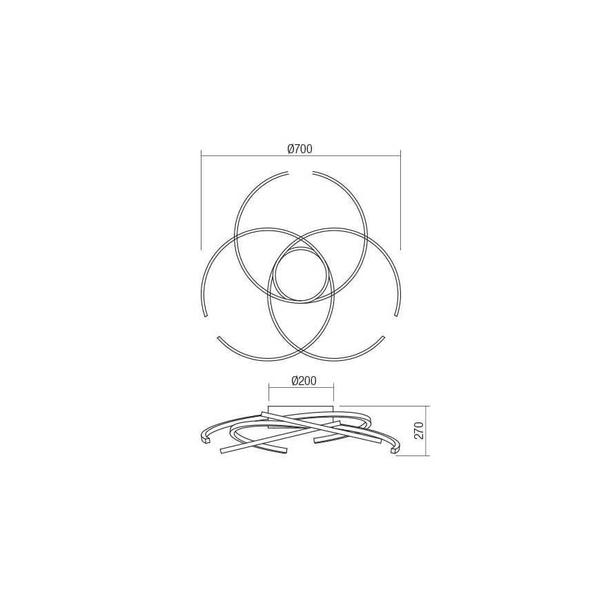 Redo 01-1801 - Светодиодный потолочный светильник с регулированием яркости ALIEN LED/60W/230V 3000K диаметр 70 см белый