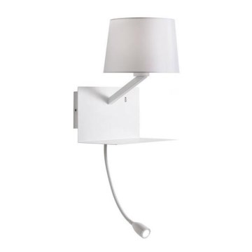 Redo 01-1807 - LED настенный светильник с гибкой лампой TOMO 1xE27/42W/230V + LED/3W/230V белый