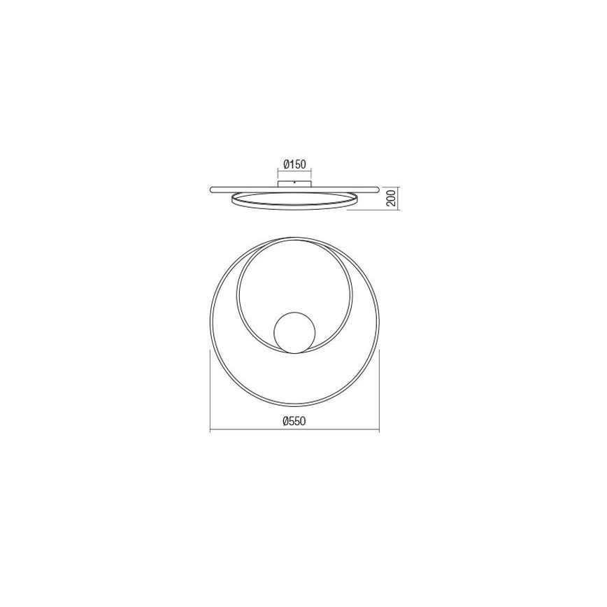 Redo 01-1886 - LED-стельовий світильник TORSION із затемнюванням LED/29W/230V, діаметр 55 см, білий