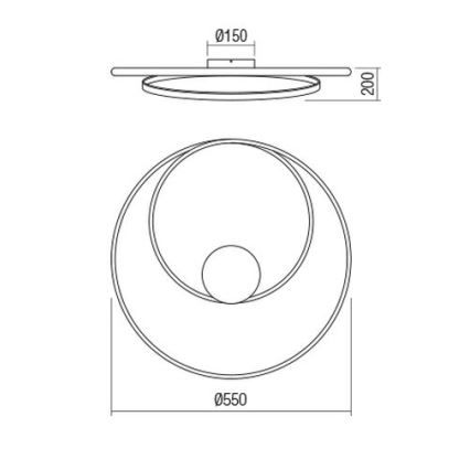 Redo 01-1887 - LED димований стельовий світильник TORSION LED/29 Вт/230 В 4000 К діаметр 55 см бронзовий