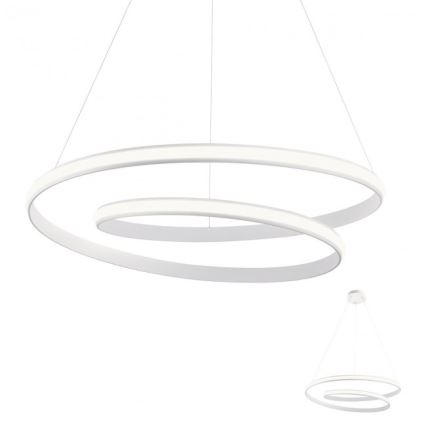 Redo 01-1890 - Подвесная диммируемая светодиодная люстра на тросе TORSION LED/35W/230V, диаметр 75 см, белая