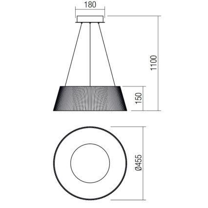 Redo 01-1938 - Підвісна LED люстра  SARIS LED/36W/230V антрацит