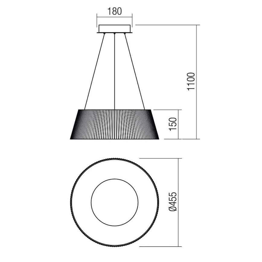 Redo 01-1938 - Підвісна LED люстра  SARIS LED/36W/230V антрацит