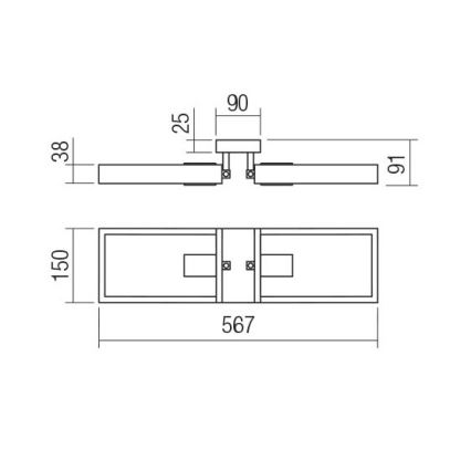 Redo 01-1968 - Потолочный светильник TIMBER 2xE27/42W/230V бук