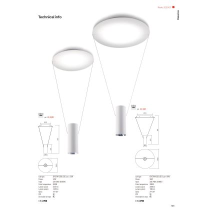 Redo 01-1970 - Світлодіодна підвісна люстра з регулюванням яскравості ESSENCE LED/24W/230V CRI 90 3000K білий