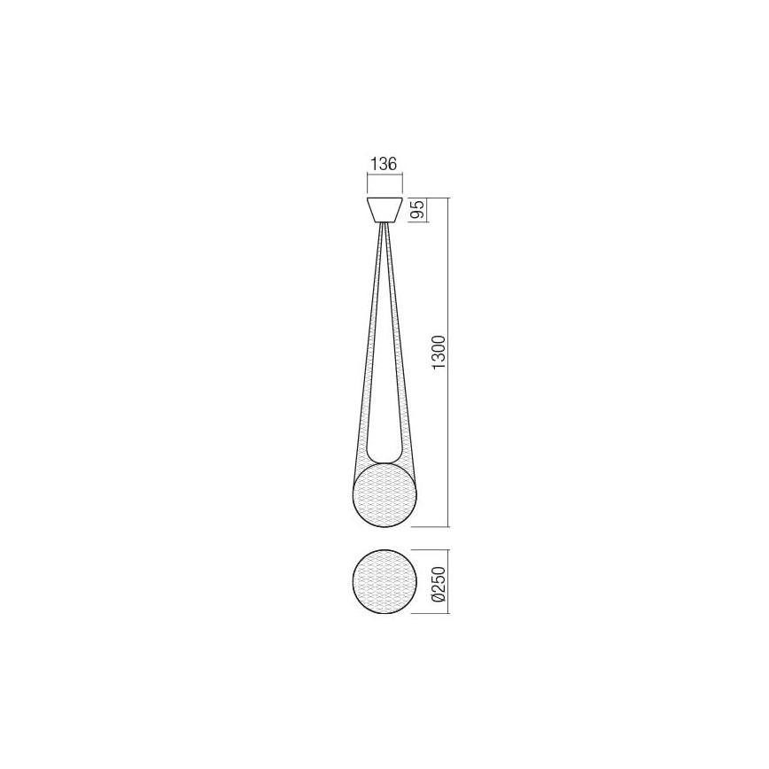 Redo 01-1972 - LED-люстра на тросе ALLURIA 1xE27/5W/230V, диаметр 25 см